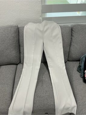 Zara Cream Flared Tailored Trousers